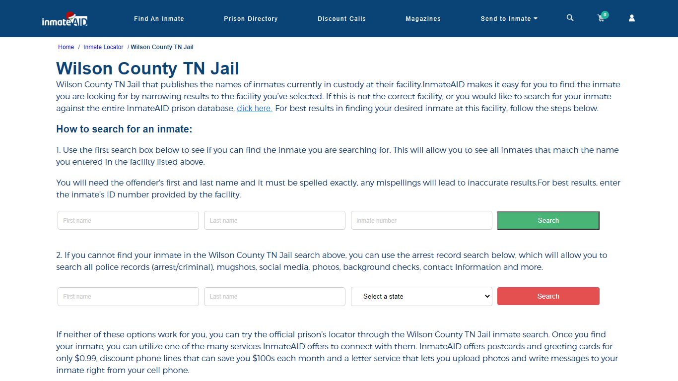Wilson County TN Jail - InmateAid